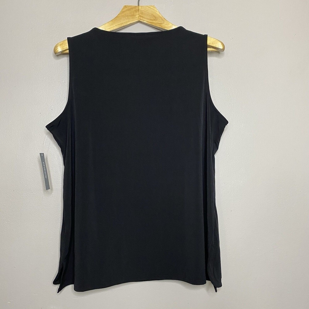 Chico's Round‎ Front Hem Black Tank Top Women Size 3=XL - Picture 2 of 14